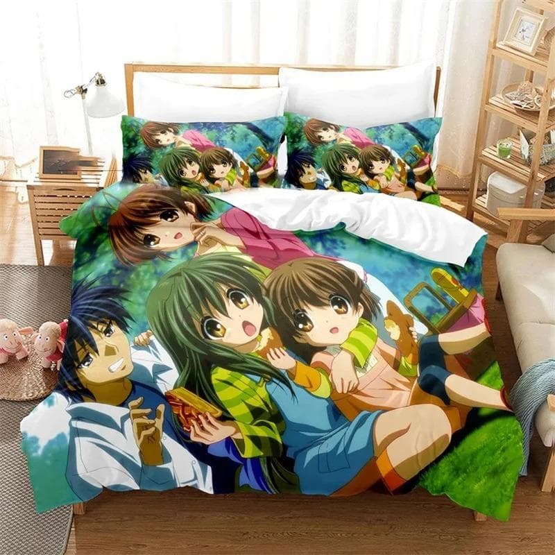 Anime Clannad Nagisa Furukawa Duvet Cover Bedding Comforter sets Soft Quilt Cover and Pillowcases Single Double Queen King 70x133cm 2pcs