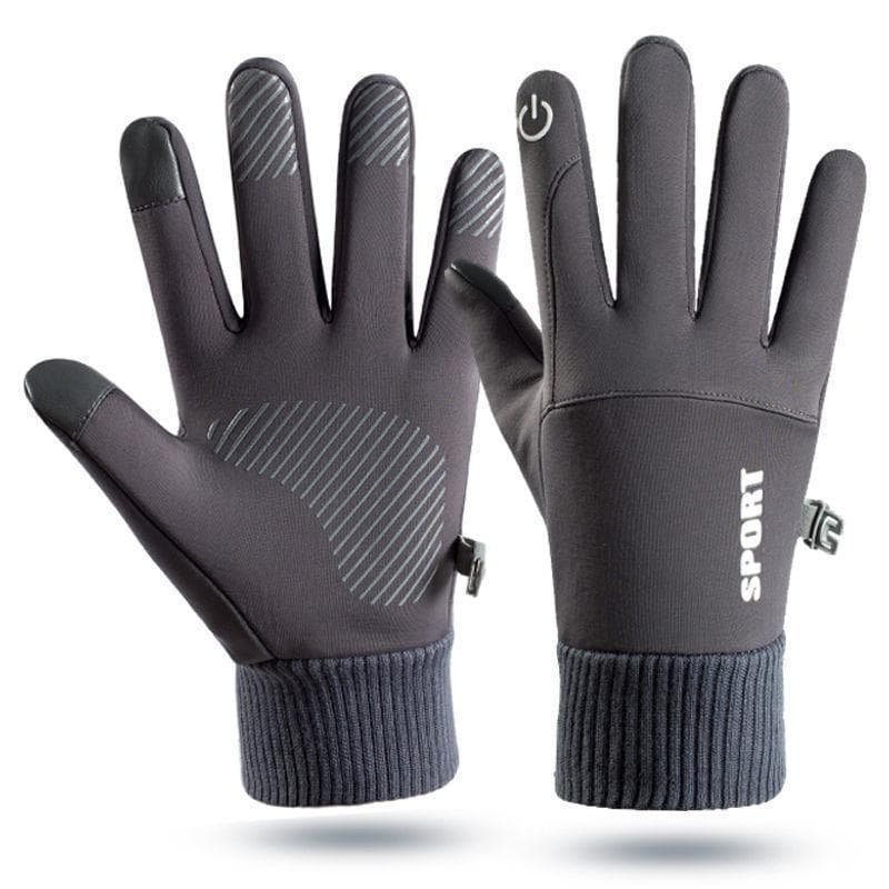 Men Winter Waterproof Cycling Gloves Outdoor Sports Running Motorcycle Ski Touch Screen Fleece Gloves Non-slip Warm Full Fingers XL