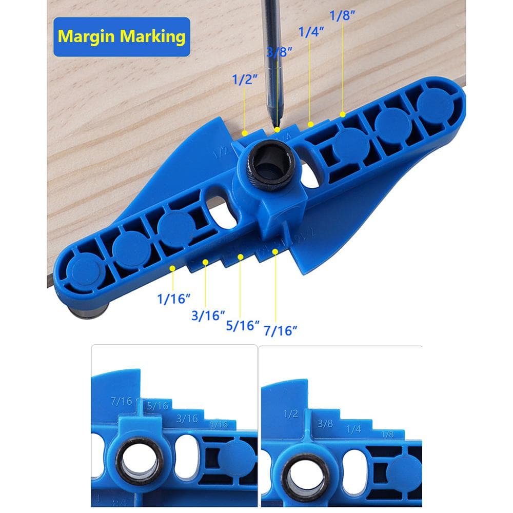 Dowel Jig with Center Scriber 71 Pcs Handheld Dowel Jig Kit Adjustable Punch Locator with Wood blue