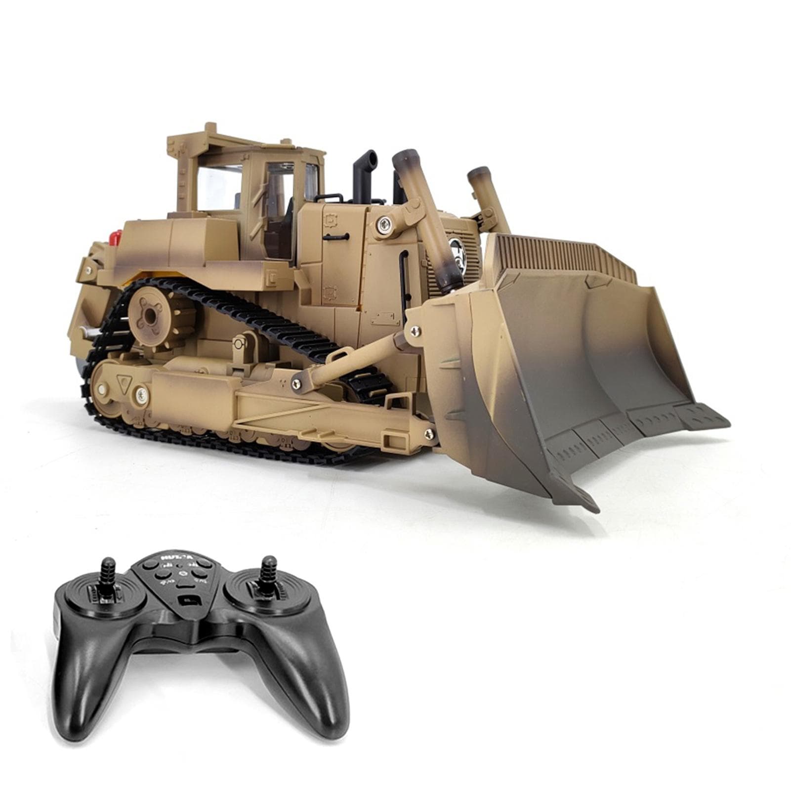 Remote Control Bulldozer, 2.4Ghz 1:18 Remote Control Alloy Sapper Bulldozer Toy for Kids Desert 1 Battery yellow