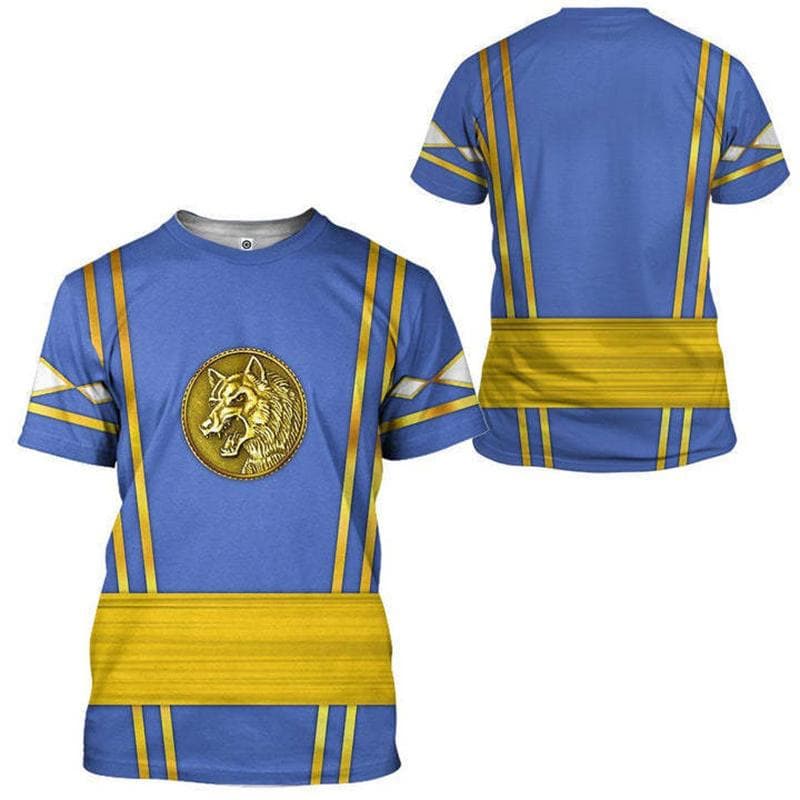 Animation Peripheral Power Rangers Extraordinary Marines 3D Printing Summer Casual Short Sleeve Loose Men's and Women's T-Shirts 2XL