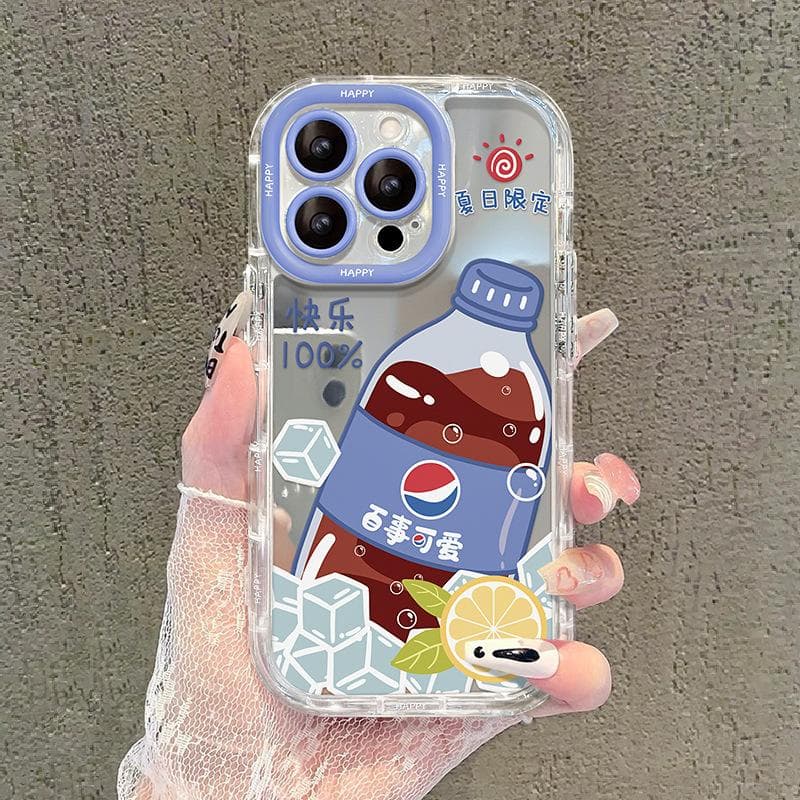Applicable To Apple 15 Mobile Phone Case Iphone14 Summer Yen Gas Soda 13pro Mirror Anti-fall 12/11 Niche Women iPhone SE (2nd Generation)