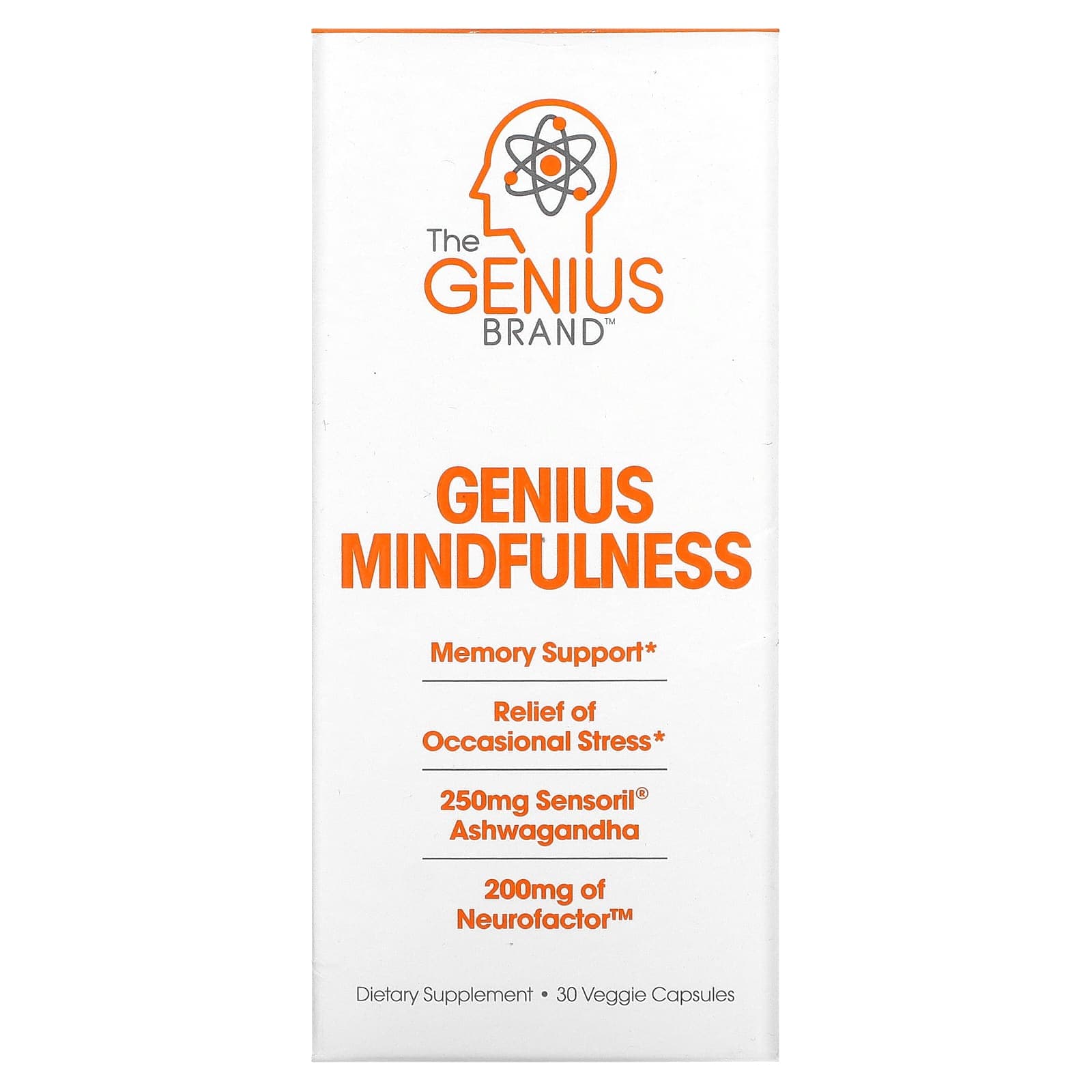 The Genius Brand, Genius Mindfulness, 30 Veggie Capsules