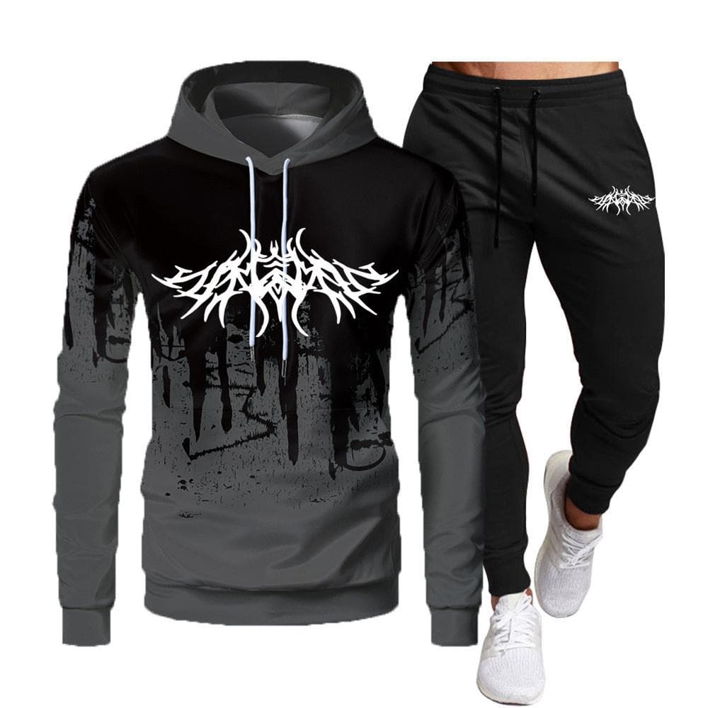 2024 Men's Hoodie Suit Men Sports Wear Tracksuits Autumn Winter Men Two Pieces Sets Oversized Hooded Streetwear Outfits XXL