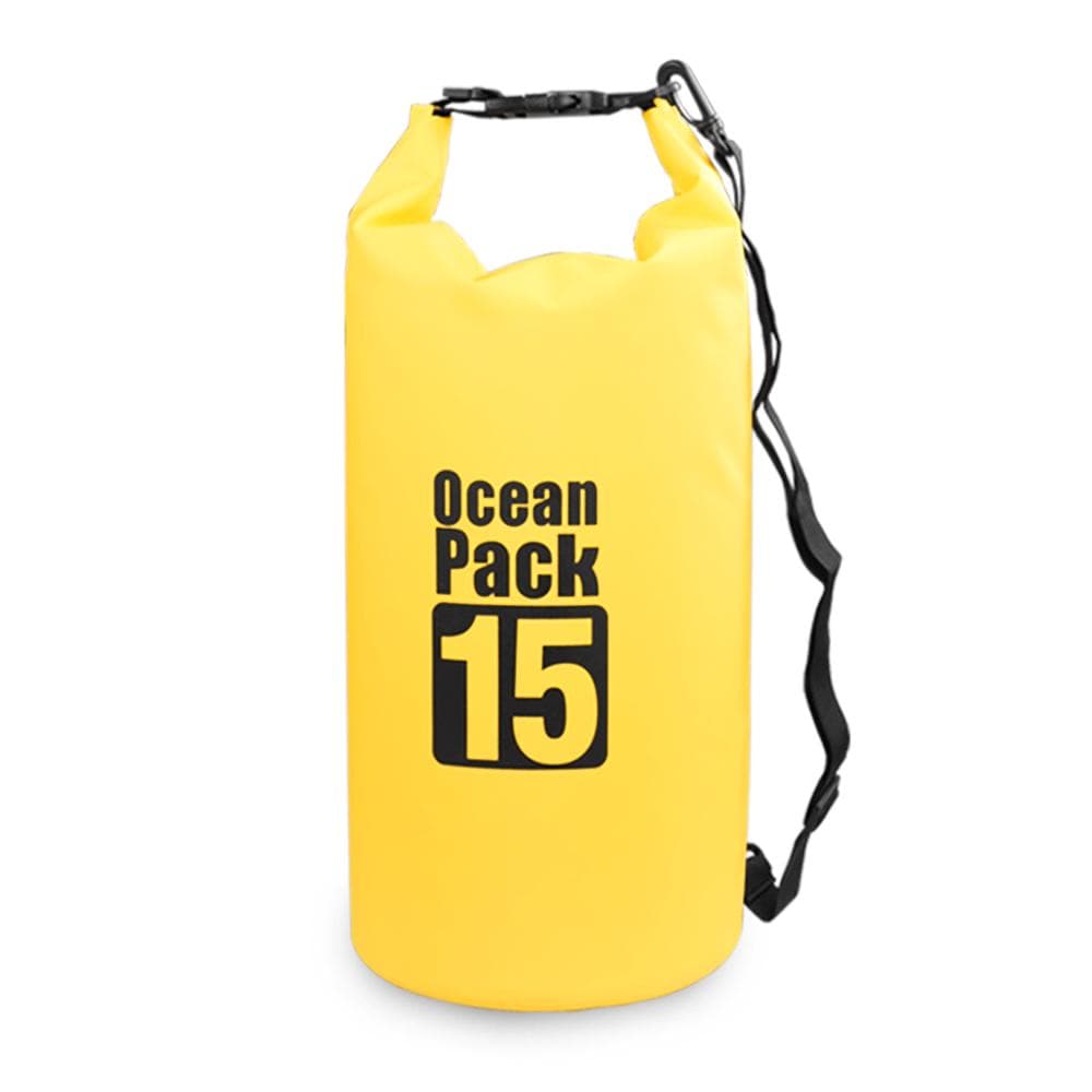 10L / 15L / 20L / 30L Outdoor Waterproof Dry Backpack Water Floating Bag Roll Top Sack for Kayaking 15L yellow