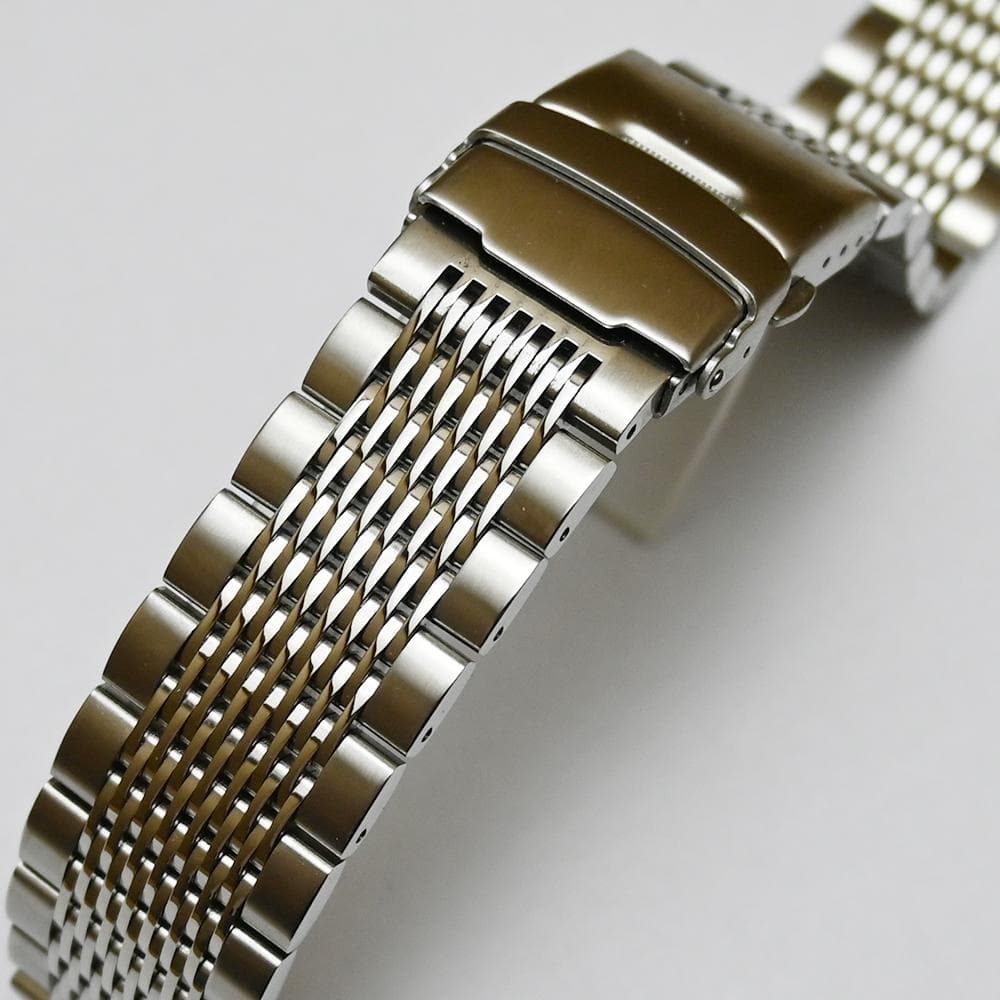 20mm 22mm 24mm Stainless Steel Watchband Metal Bracelet Watch Band Dive Buckle Strap Silver Black for H 20mm silver