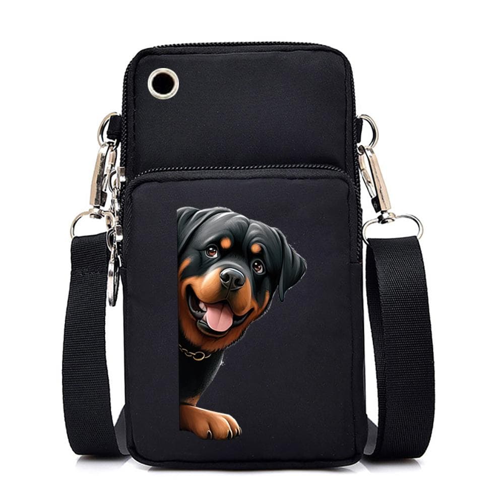Mobile Phone Bag Funny Anime Dog Print Shoulder Messenger Bag Women Men Coin Purse Handbag Animal Lover Small Crossbody Bag