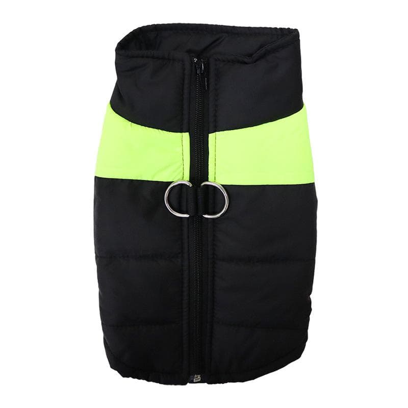 Waterproof Warm Dog Clothes Pet Coat Winter Vest Padded Zipper Jacket Dog Clothing for Small Medium Big Dogs Outfit S green