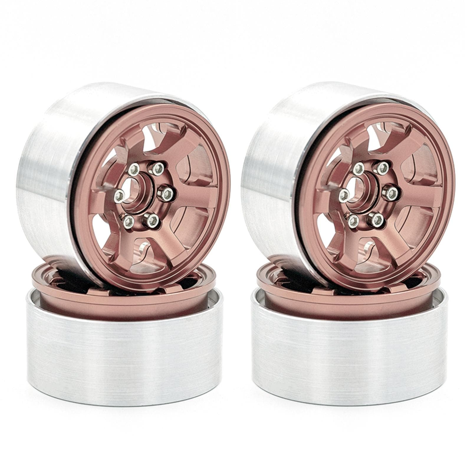 Aluminum Alloy Wheel Rim Beadlock 1.9in Wheel Rims Hub 4pcs Replacement for 1/10 TRX4 Axial SCX10