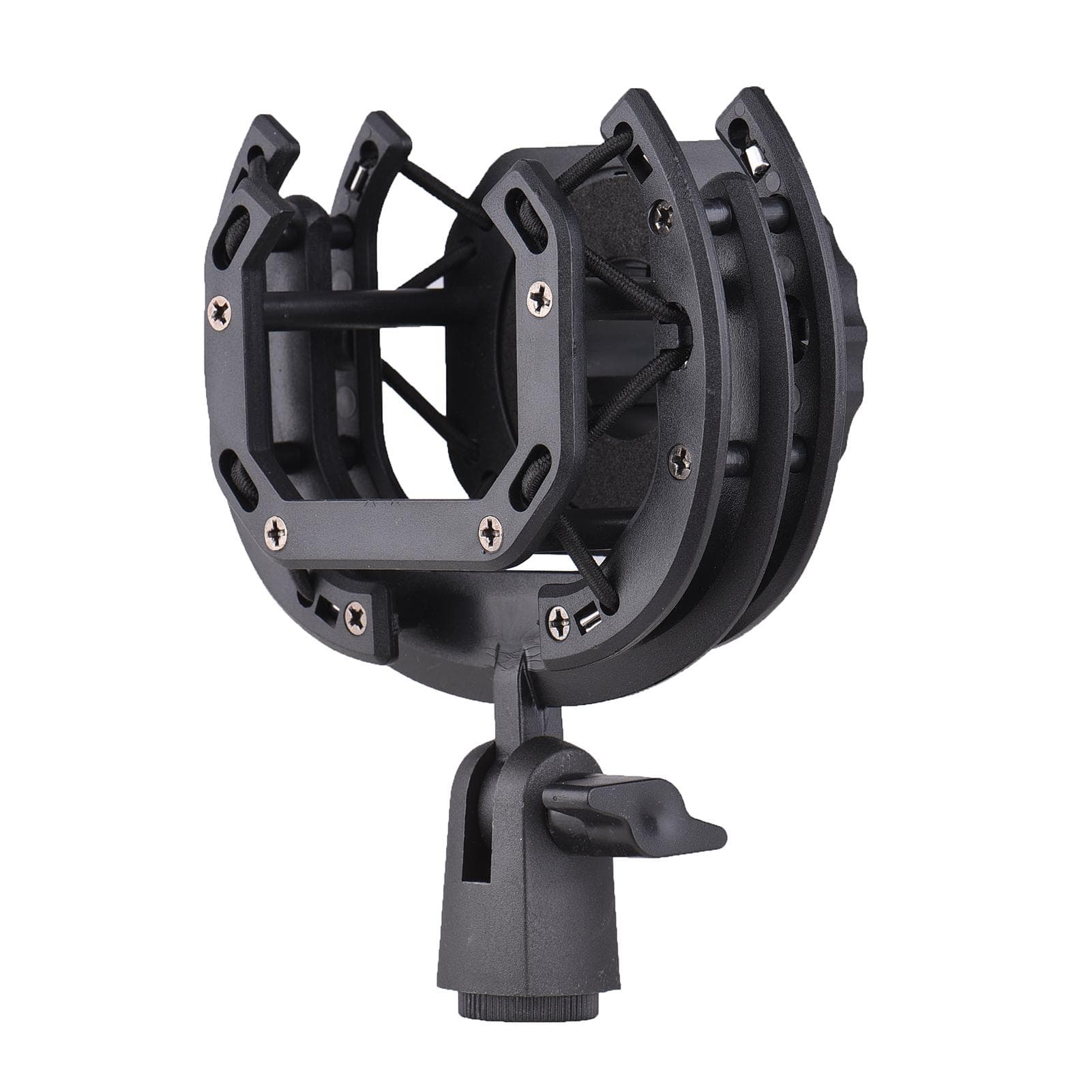 Microphone Shock Mount Suspension Holder Clip Foldable for Condenser Microphone Mounting black