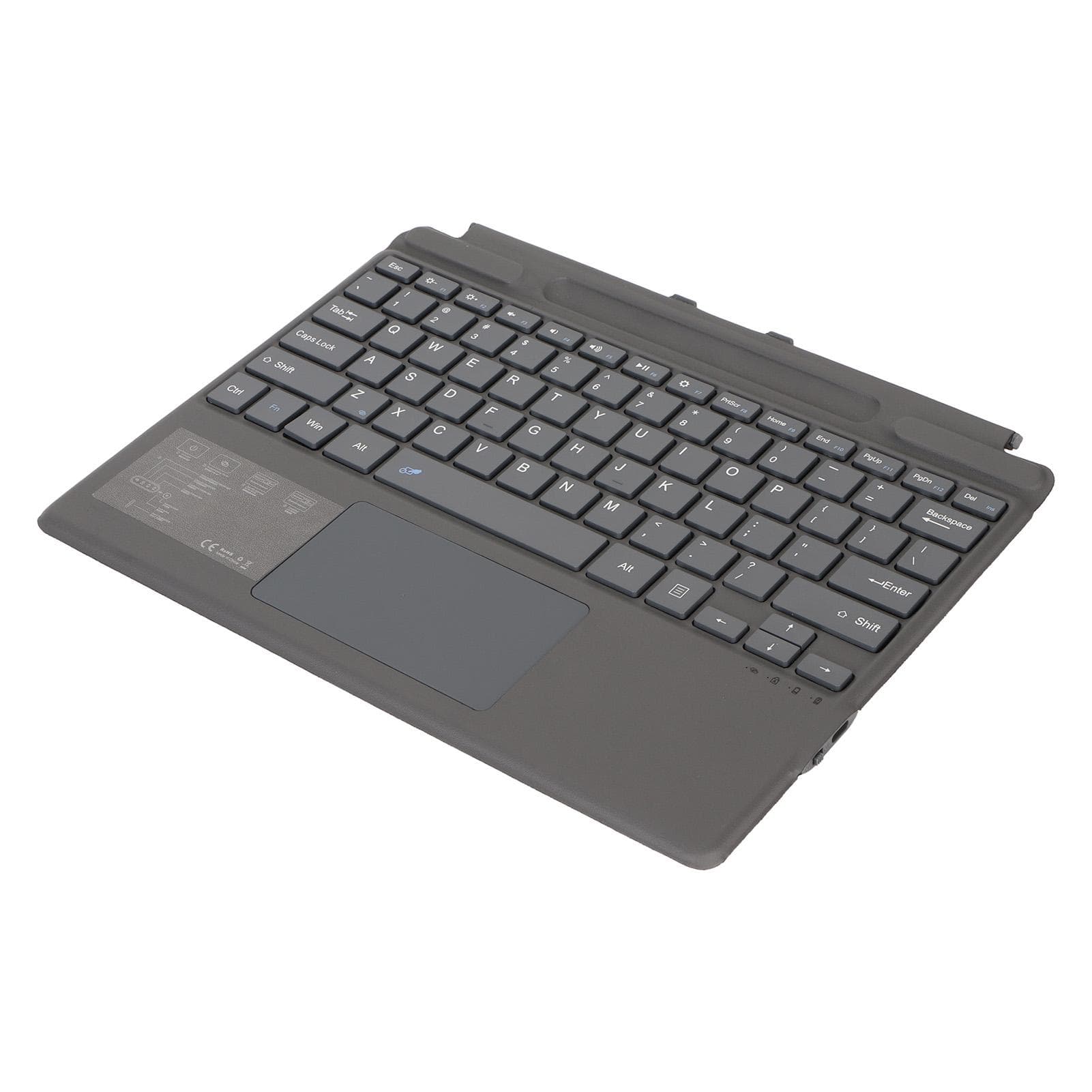 Wireless Keyboard Black BT5.0 Ultra Slim Touchpad PU Leather Easy Control Fast Typing Tablet Regular version