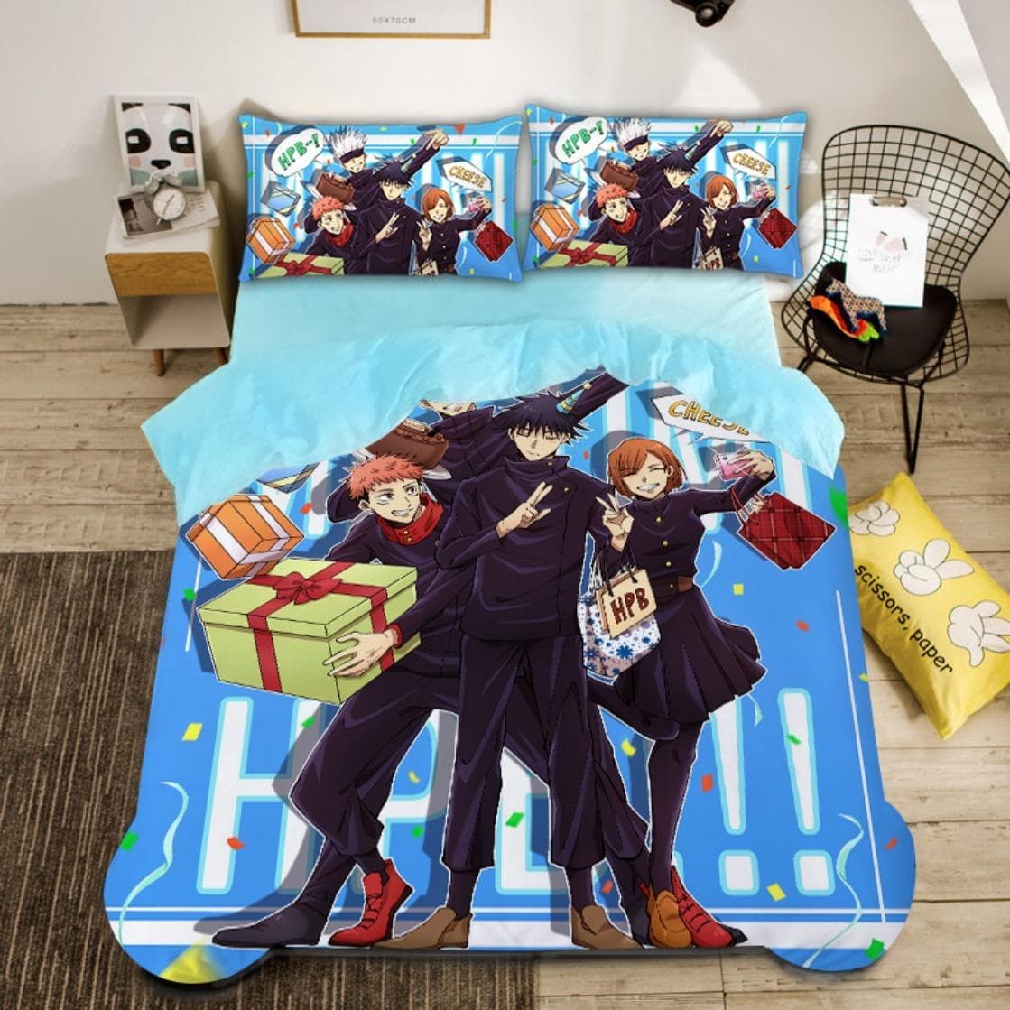 Jujutsu Kaisen Bedding Set Japan Famous Anime Duvet Cover Sets Boys 3D Printed Quilt Cover Sukuna Bedroom Decoration 140x200cm 2pcs