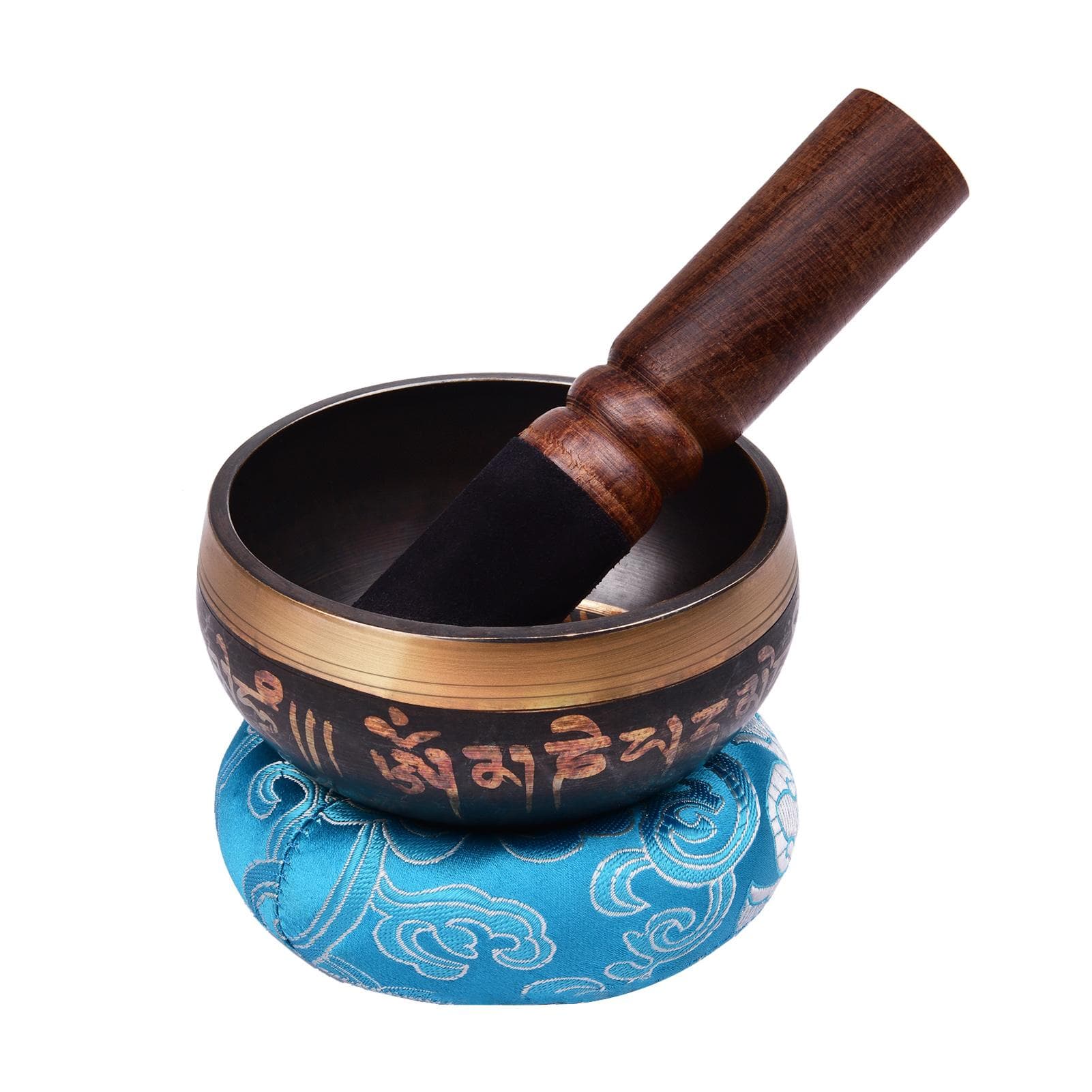 Tibetan Singing Bowl Set with 9.5cm/3.7inch Handmade Metal Sound Bowl 3.7 Inch