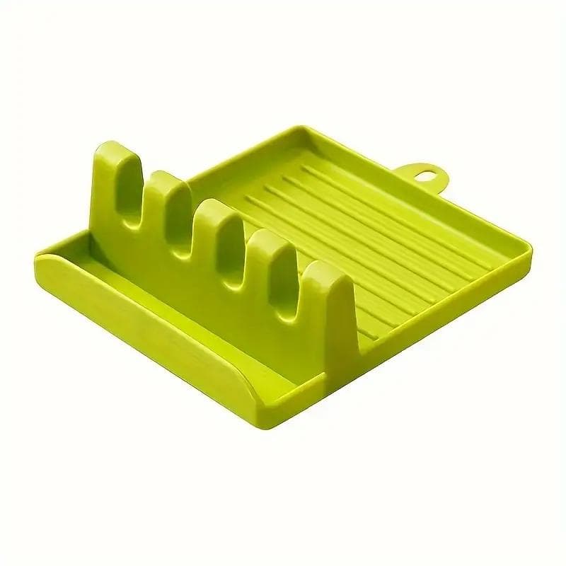 Versatile Kitchen Organizer Set Wall Mounted Storage for Spatulas Pot Lids Chopsticks and Soup Spoons Durable Plastic green
