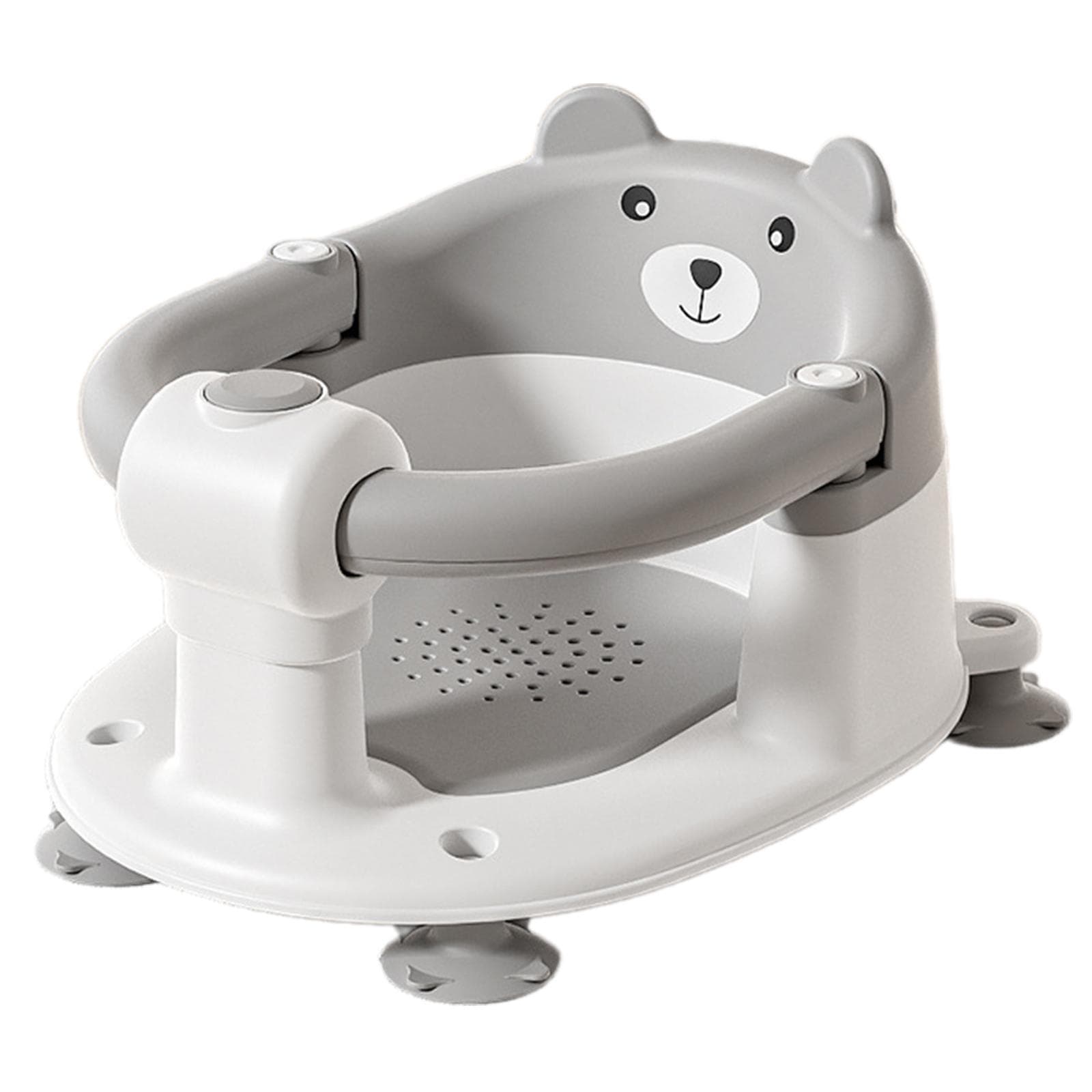 Baby Bath Seat for Infants 6 Months and Up Non Slip Toddler Bathtub Shower Chair with Suction Cups and Soft Cushion grey
