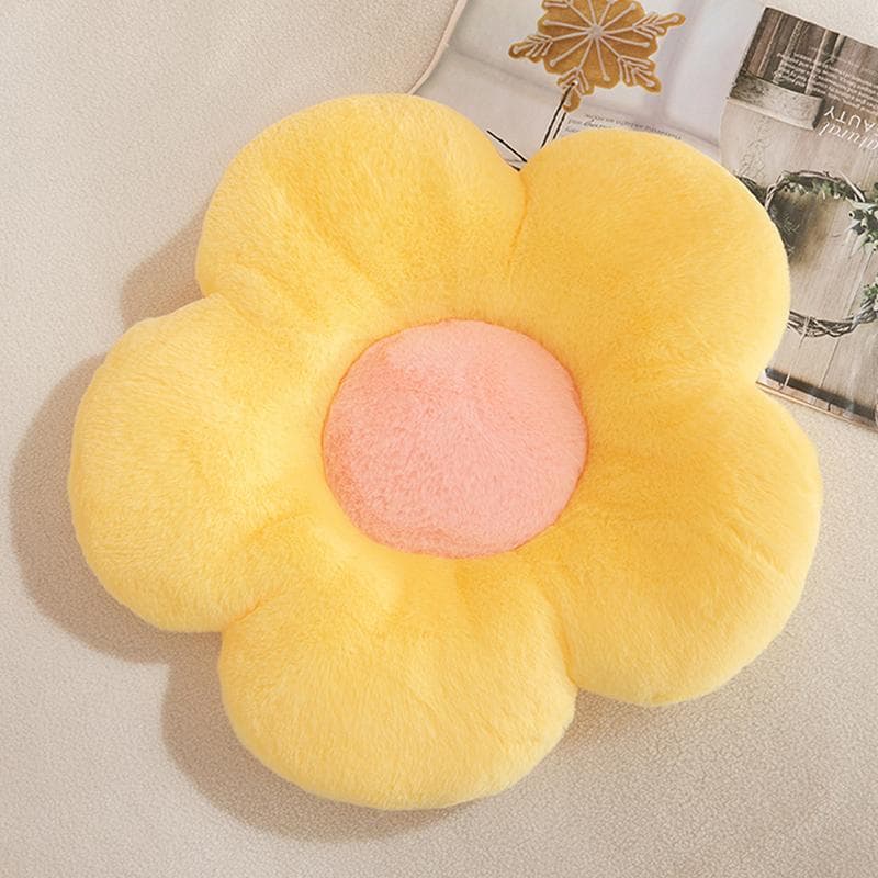 35Cm Stuffed Daisy Flower Seat Cushion Sunflower Shape Kids Girl Bedroom Seat Pillow Office Room Decor Sofa Cushions Plush Toys yellow