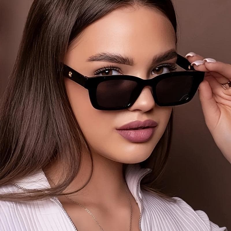 Women's Retro Cat Eye Glasses Small Frame Decorative Lens for Daily and Formal Wear