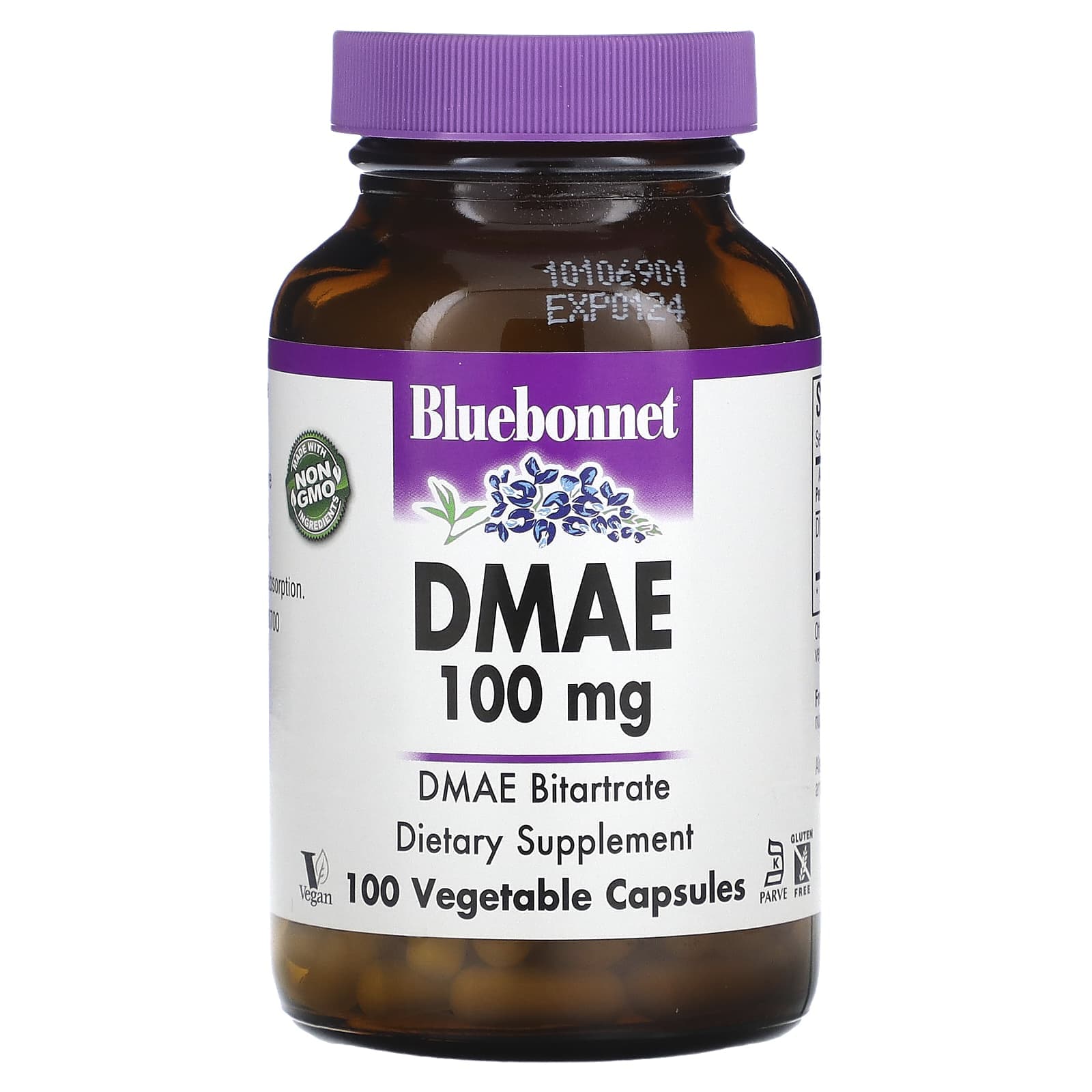 Bluebonnet Nutrition, DMAE, 100 mg, 100 Veggie Capsules