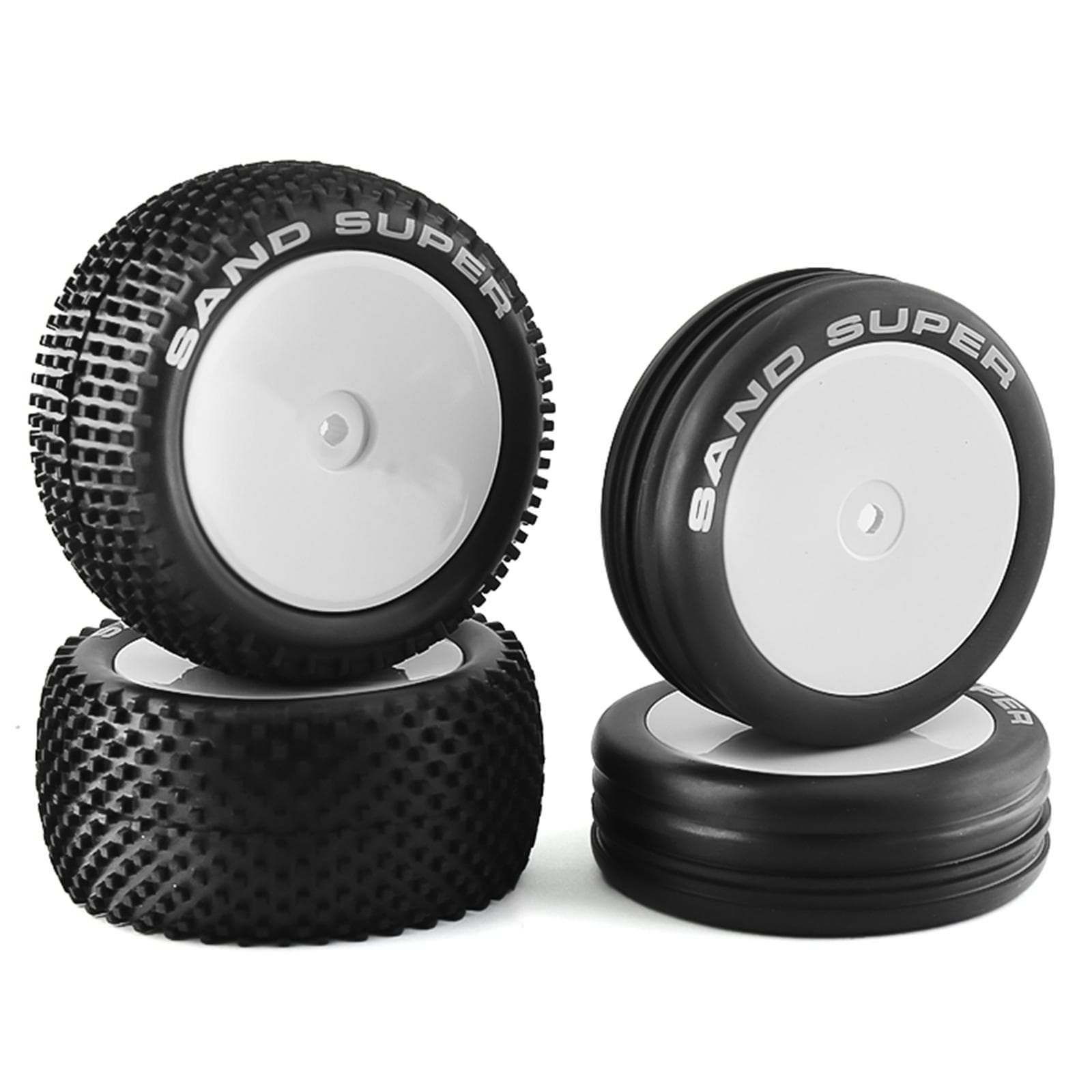 Remote Control Off-Road Car white 82&87mm Tires 4pcs Replacement for XRAY XB2 Serpent SRX2 SRX4 white