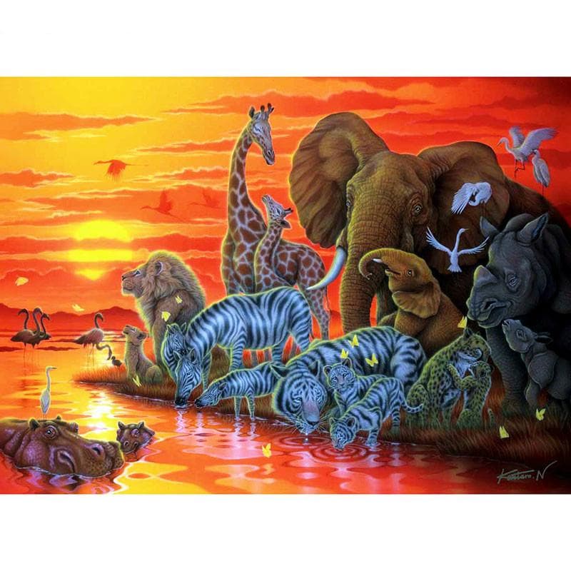 Diamond Painting Elephant Full Drill Rhinestone Cross Stitch Diamond Embroidery Craft Christmas Gift 20X30CM