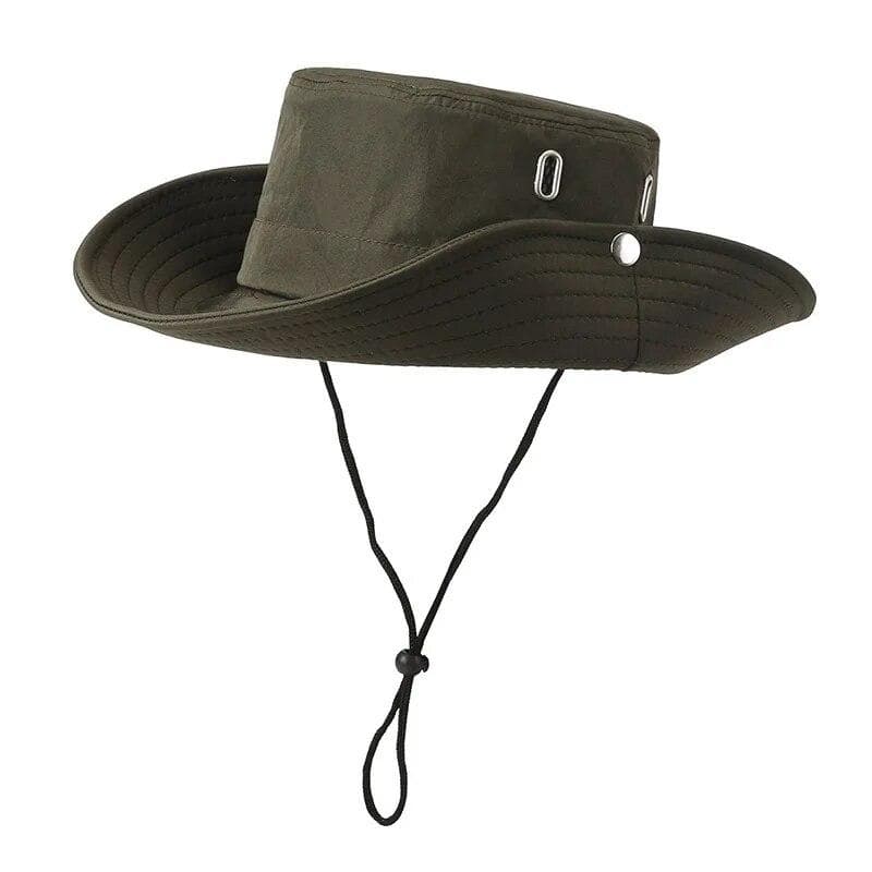 Spring And Summer New Hat Men's Outdoor Mountaineering Sunshade Fisherman Hat Summer Large Brim Breathable Sunscreen Fishing Hat Single code green