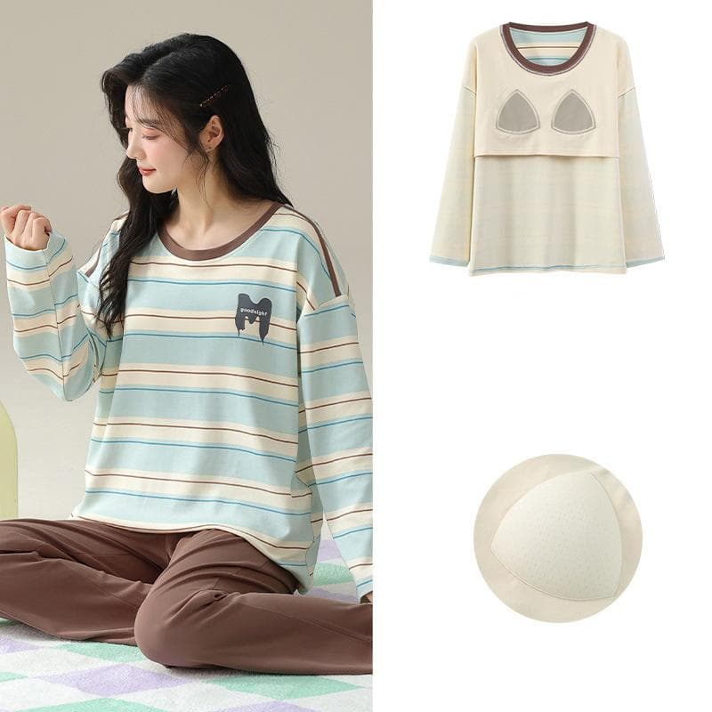 New Ladies Pajamas Loungewear Set Women's Spring and Autumn Style Long Sleeved Autumn Winter Homewear Women's Plus Size Pajama 2XL