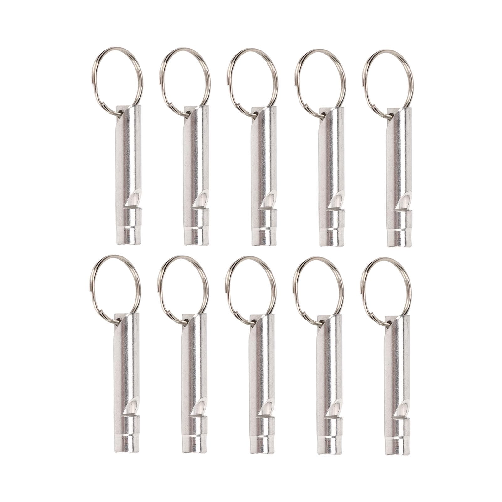 10 Pc Emergency Whistle Super Loud Outdoor Safety Whistles for Life Saving Hiking Camping and Pet silver