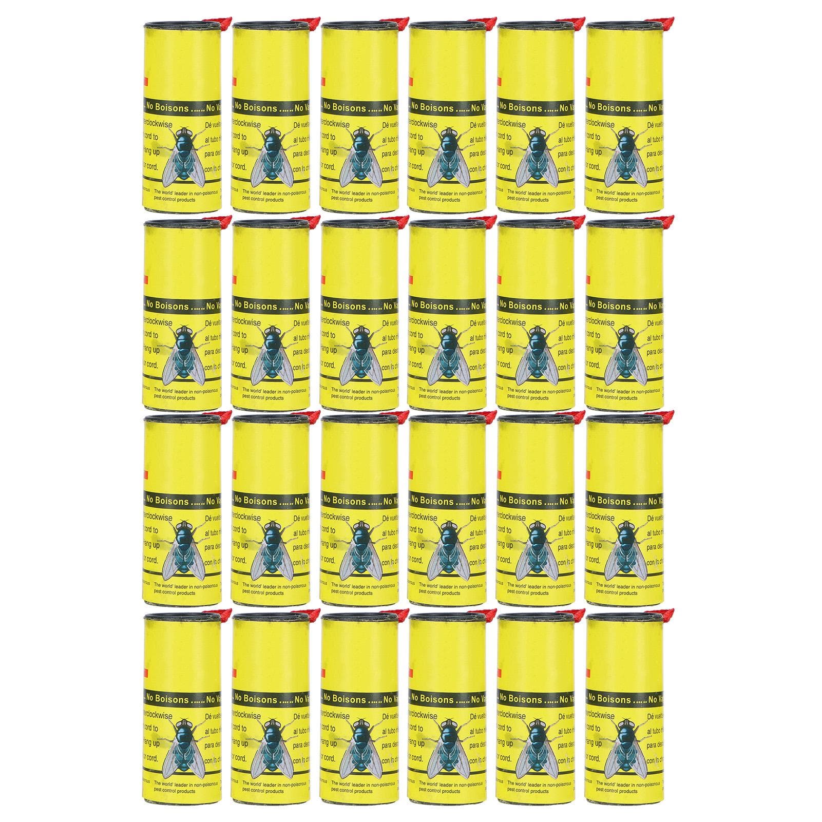 24PCS Mosquito Fly Insect Traps Catcher Fly Paper Strips Roll Tape for Indoor Use