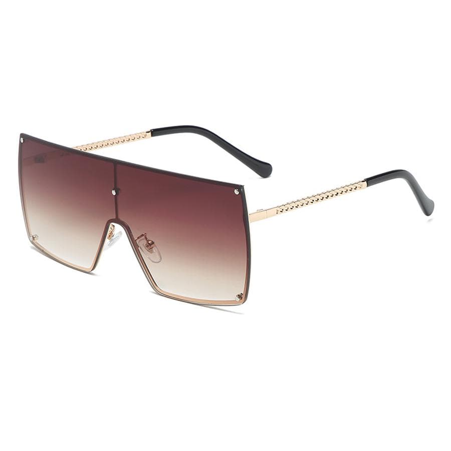 Fashion Oversized Square Sunglasses Women Vintage Flat Top UV400 Luxury Outdoor Ladies Eyeglasses For Female As Picture