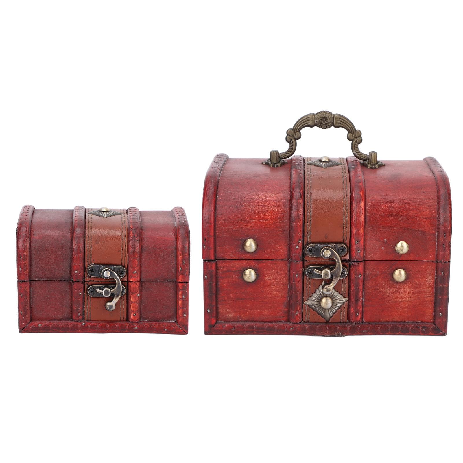 2pcs Wooden Gift Box Essential Oil Alloy Hinge Decorative Wood Storage Box Gift for Home Office