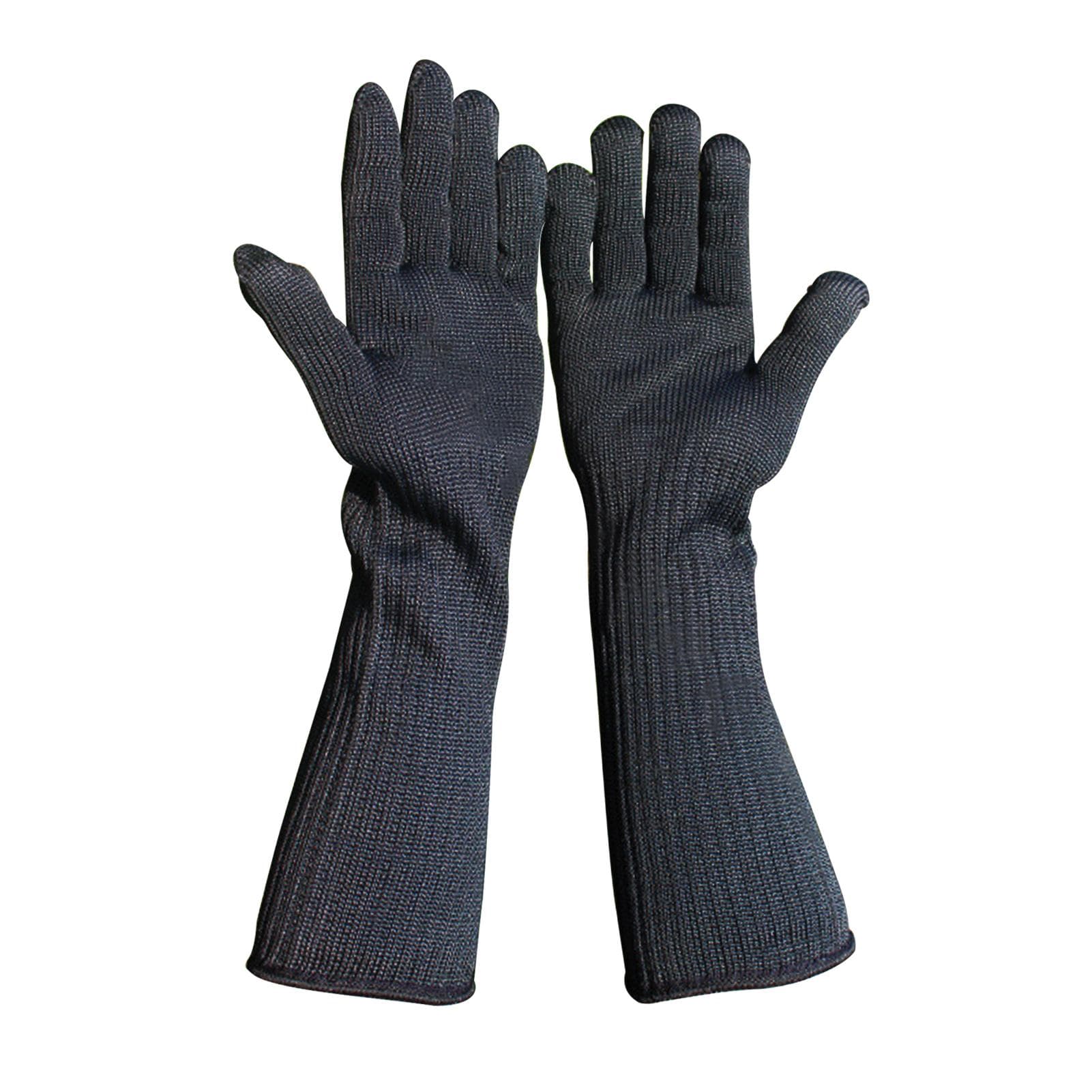 Cut Resistant Gloves High Performance Level 5 Protection with Long Forearm Stainless Steel Wire black
