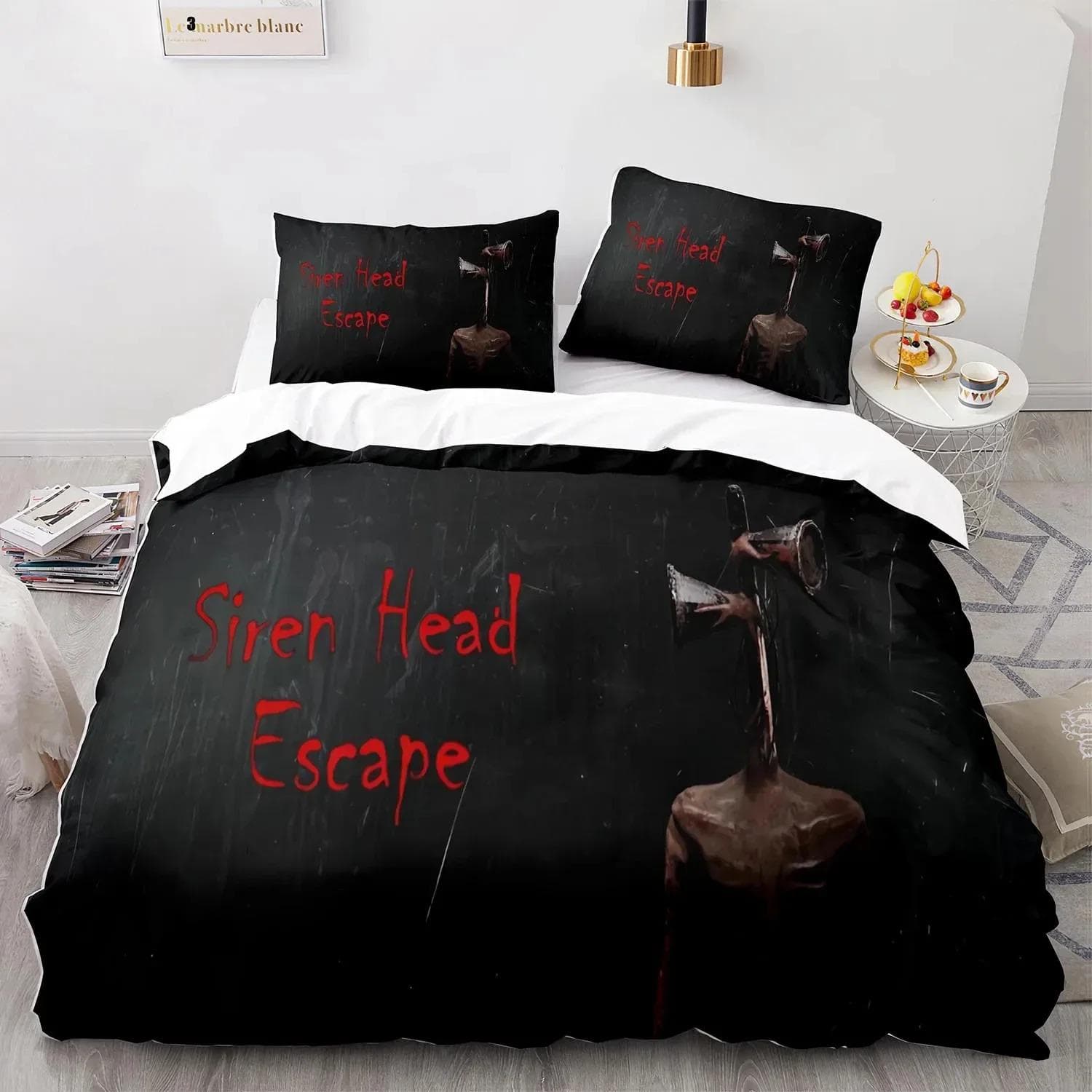 3D Print Siren Head Bedding Set Duvet Cover Bed Set Quilt Cover Pillowcase Comforter king Queen Size Boys Adult Bedding Set 70x133cm 2pcs