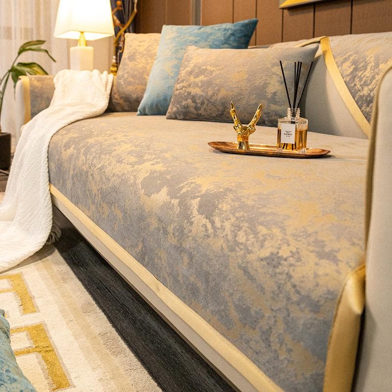 Red Chenille Sofa Cover Wide Brim Modern Living Room Anti-slip Combination Sofa Cushion Full Cover Furniture Dust Protection 70x70cm 1pcs