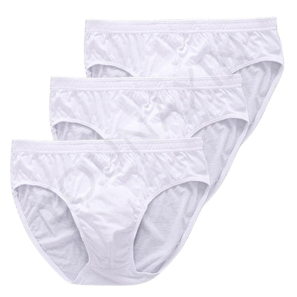 3 Pieces Big Size Men Underwear Cotton Briefs Underpants Panties Undershorts Boy Bottom Undies Knickers L XL 2XL 3XL 4XL 5XL 6XL 7XL XL white