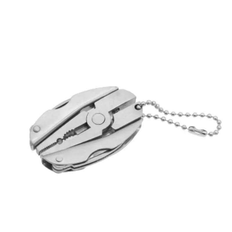 Portable Stainless Steel Multi-Tool Pliers Knife Keychain Screwdriver - Perfect For Outdoor Use! silver