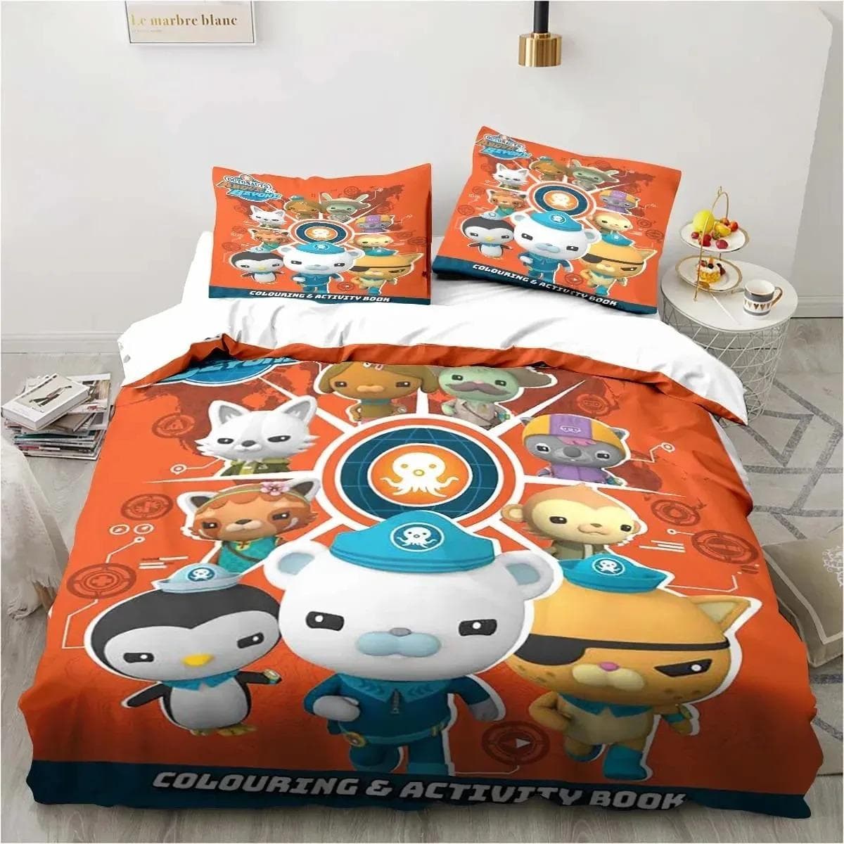New 3D Cartoon Octonauts Bedding Set Bedroom Single Double Bed King Size Quilt Cover And Pillowcase Kid's Birthday Gift 135X200cm-2pcs