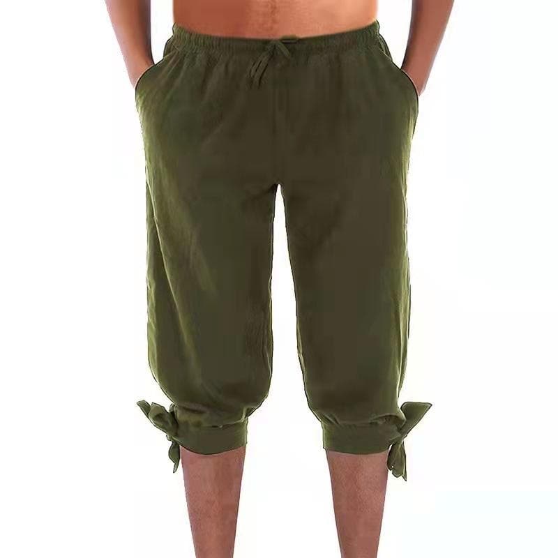 Victorian Men Short Breeches Riding Pants Cropped Pants Steampunk Colonial L green