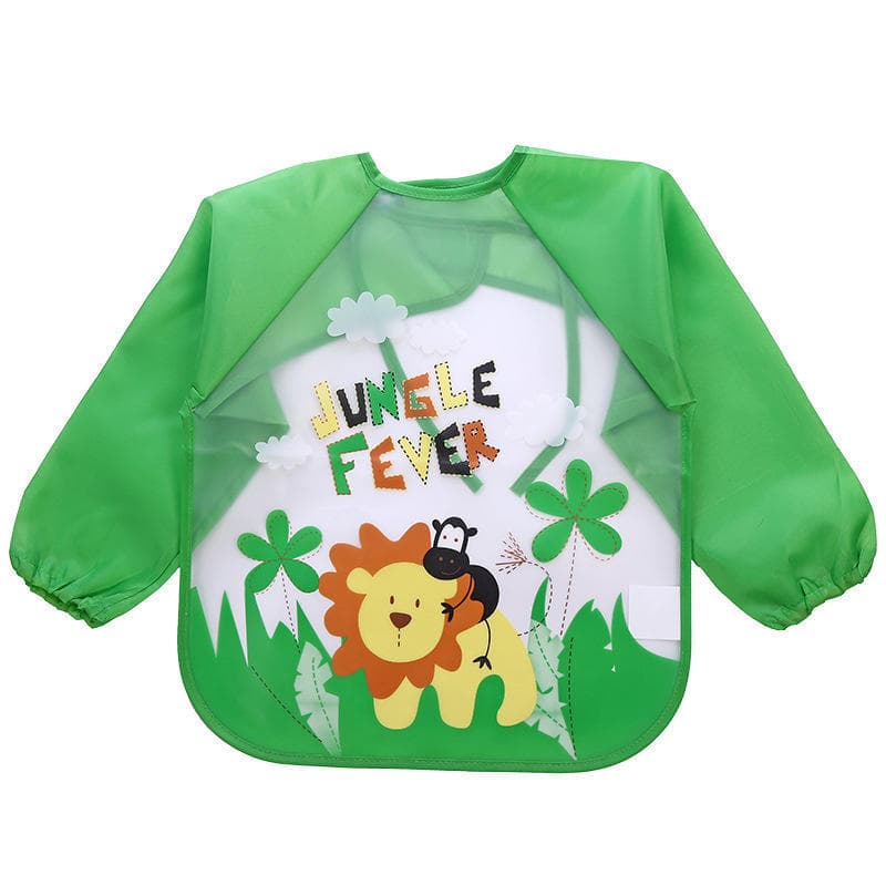 Waterproof Full Sleeve Bibs Children Apron Long Sleeve Feed Smock Bibs Kids Eating Breastplate Cloth