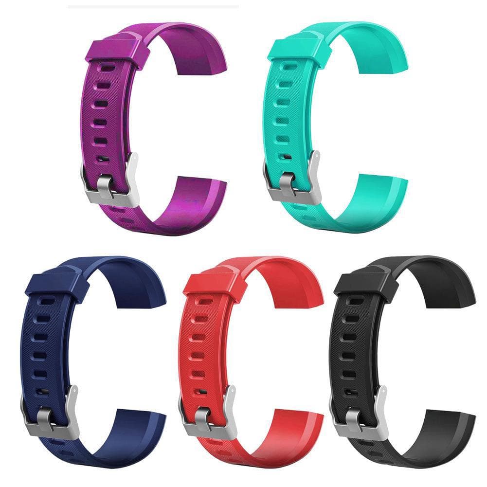 Silicone Sports Strap with Metal Buckle for ID115PLUS HR Watch purple