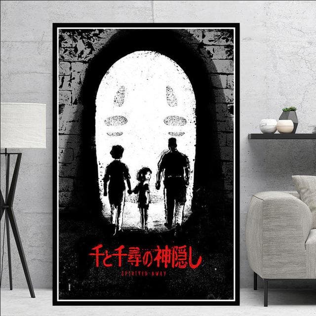 Spirited Away Movie Hayao Miyazaki Japan Anime Canvas Painting Poster Print Wall Art Pictures for Living Room Wall Decor Cuadros 50x80 No Frame