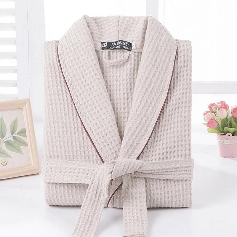 100% Cotton Waffle Bathrobe Men Women Sleepwear Couple Spring Summer Long Bride Bathrobe Sleep Lounge Robe Kimono Nightwear Gown XL