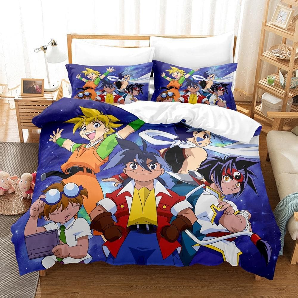 3D Print Anime Beyblade Bedding Set Duvet Cover Comforter Bed Set Quilt Cover Pillowcase King Queen Twin Size Boys Girls Adults US Twin 173x218cm