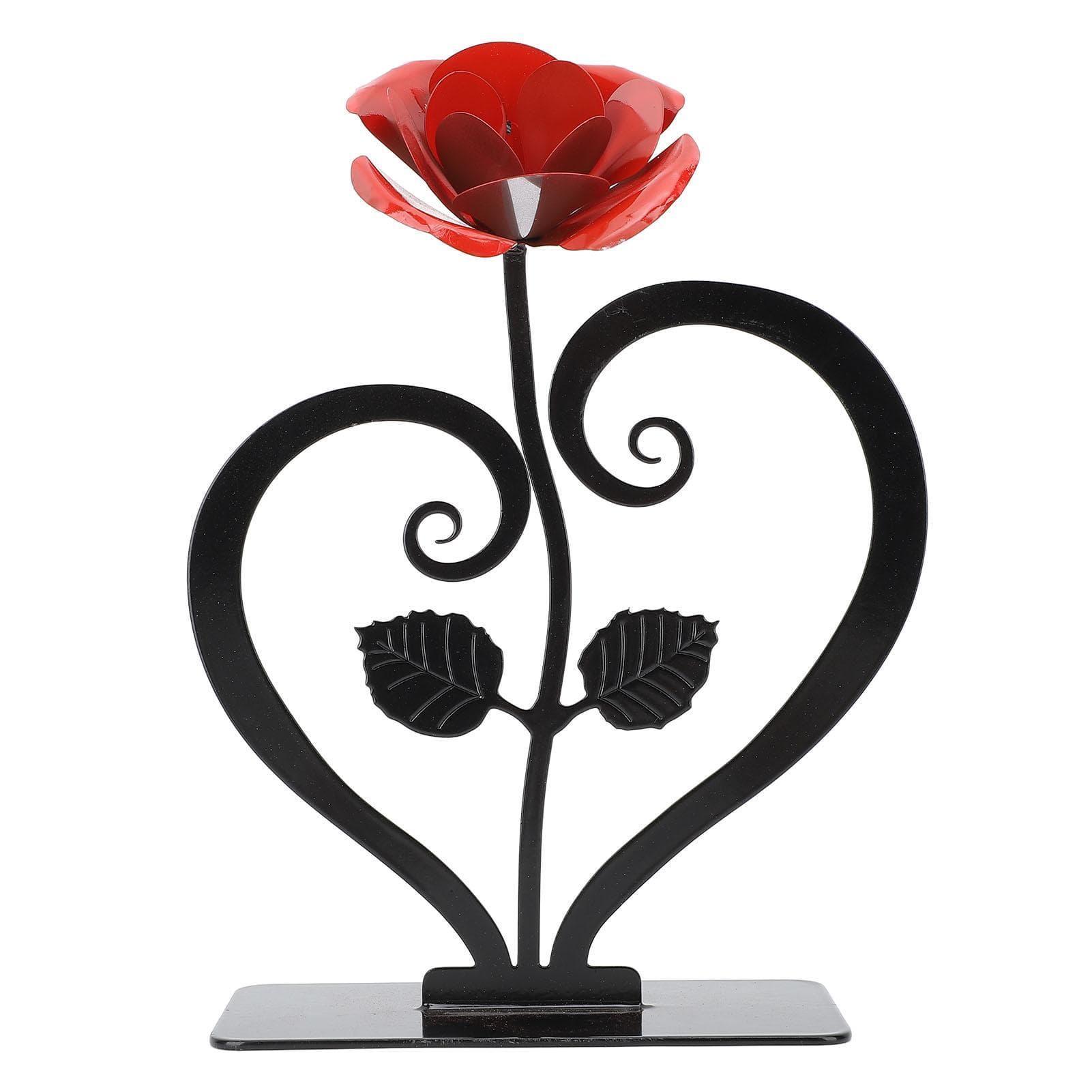 Rose Flower Ornament Iron Multifunctional Rose Figurine Ornament for Table and Shelf