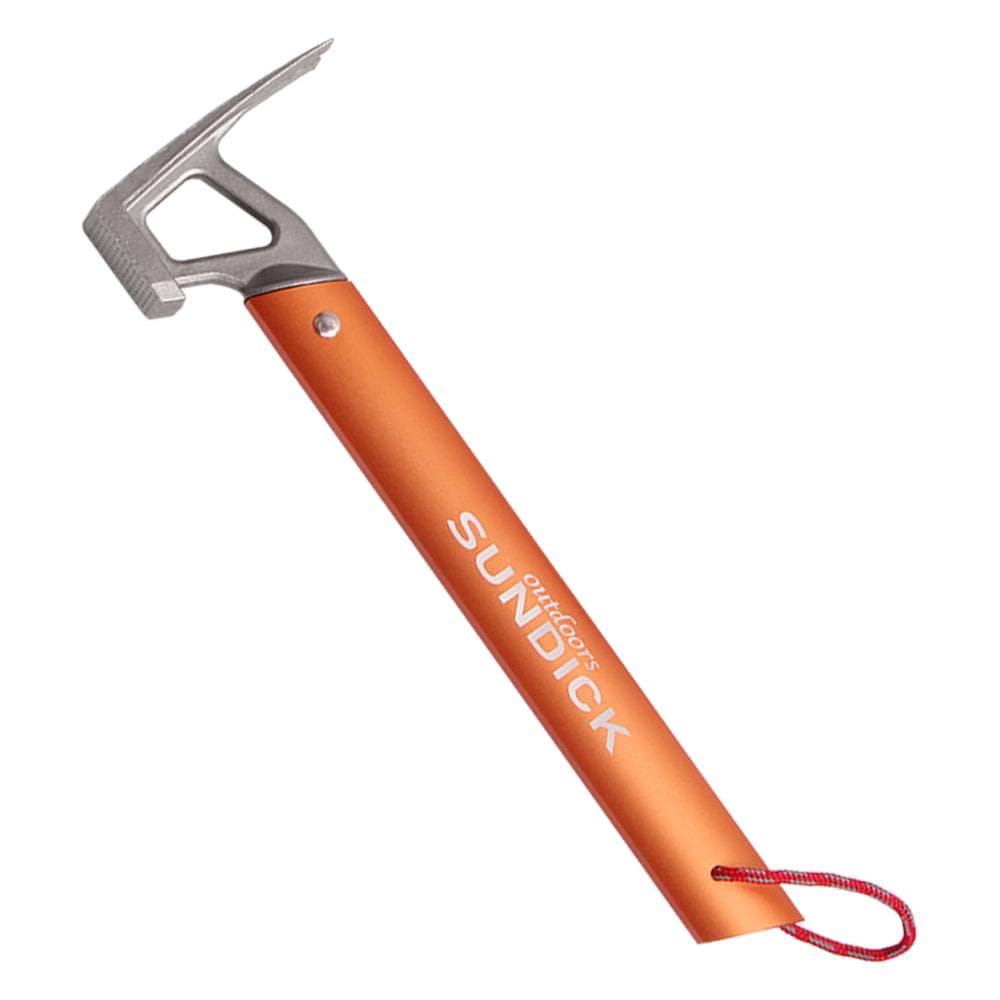 Outdoor Camping Tent Hammer Stainless Steel Tent Nail Puller Tent Peg Accessory orange