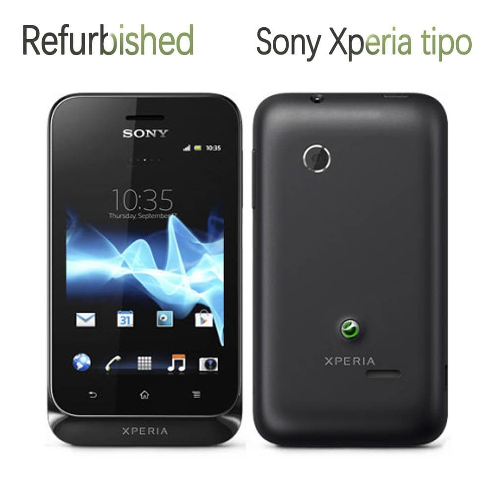 Refurbished Sony Original Sony Xperia tipo ST21i ST21a 3G 2.9GB ROM Mobile Phone With 1 SIM Simple Set black