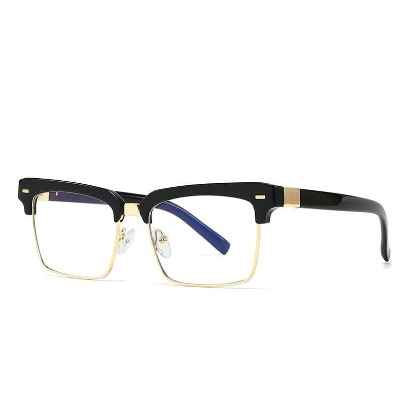 Luxury Designer Vintage Square Sunglasses Metal Frame Punk Rivet Shades For Women Men Trendy Eyebrow Sun Glasses