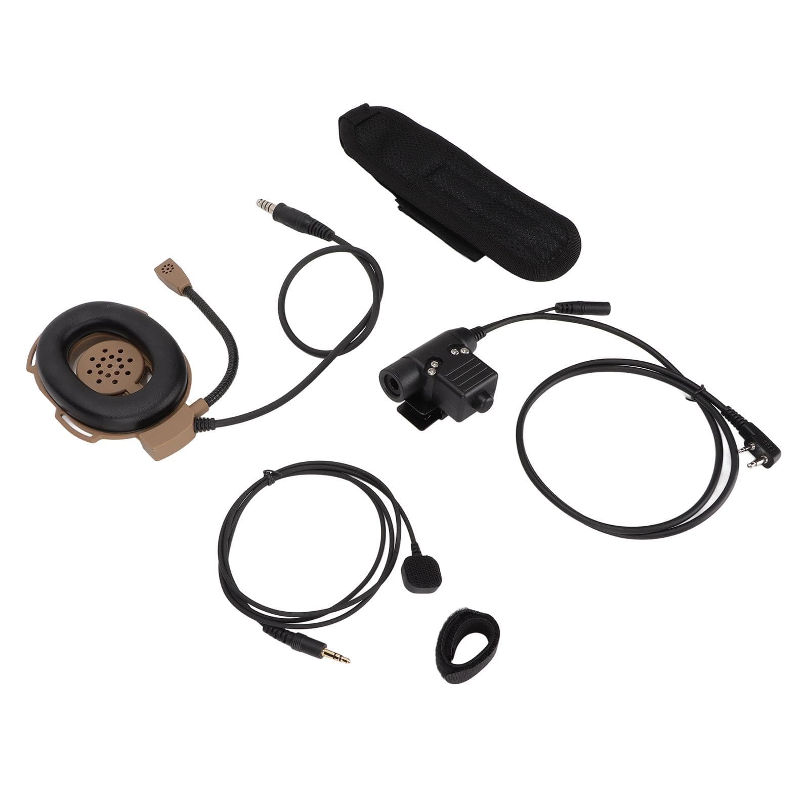 Military Helmet Headset Motorcycle Headphone with U94 PTT Finger Mic for Icom V8 V80 V82