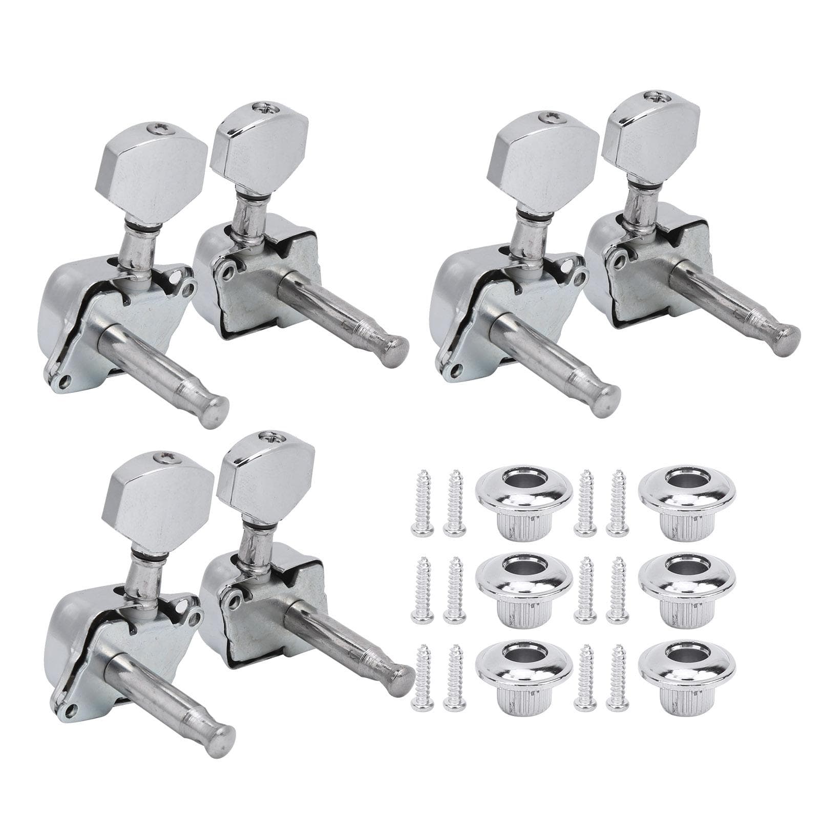 Guitar Tuning Keys Pegs for SemiClosed Electric Guitar Musical Instrument Accessories(Silver ) silver
