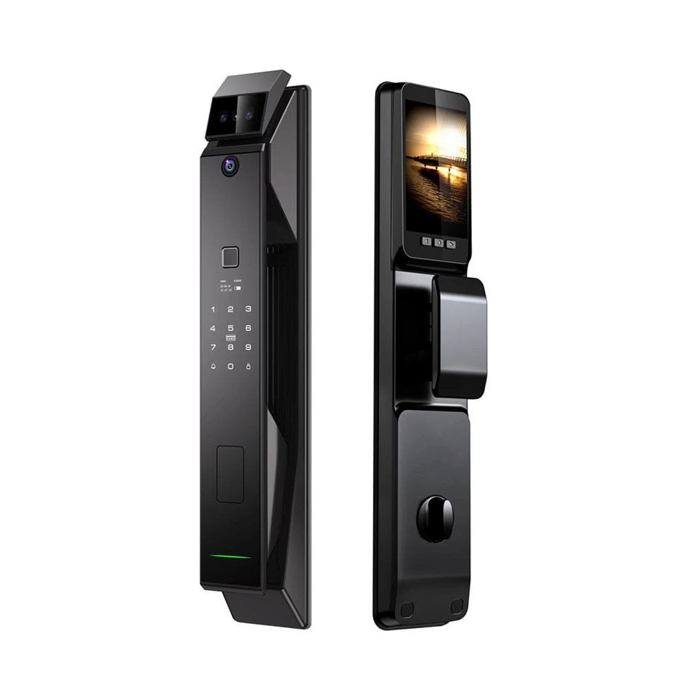 WAFU Smart Lock with Camera 3D Face Recognition Keyless Entry Door Lock Handle Aluminum Alloy black