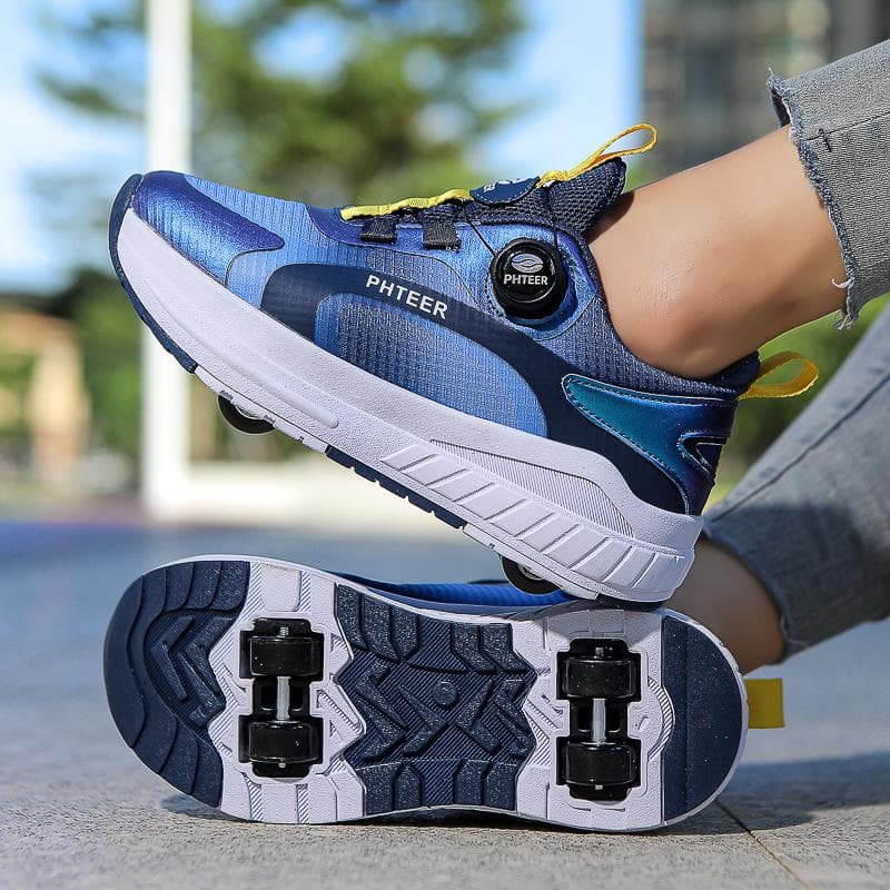 Children's Shape-shifting Shoes Four-wheel Runaway Shoes Boys and Girls Dual-purpose Roller Skates Double-row Roller Skates Adult 37